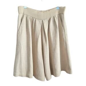 90s Vintage SKENE St. JOHN | Beige Santana Knit Relaxed Shorts | Size 6